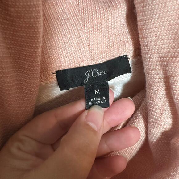 J. Crew Women's Pink Funnel Neck Fleece Sweatshirt Sweater Size Medium - Picture 3 of 7